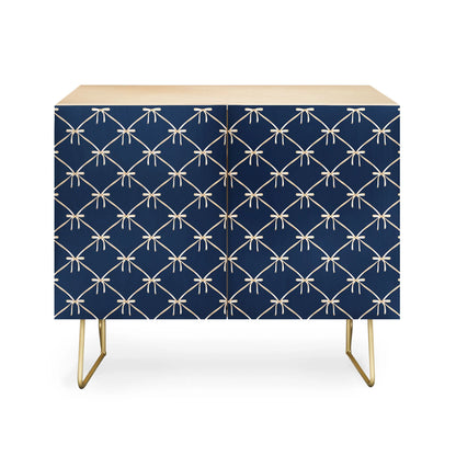 Color poems bows and ribbons blue cabinet credenza