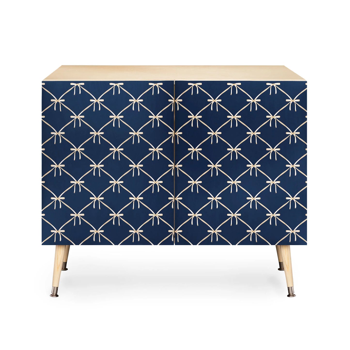 Color poems bows and ribbons blue cabinet credenza