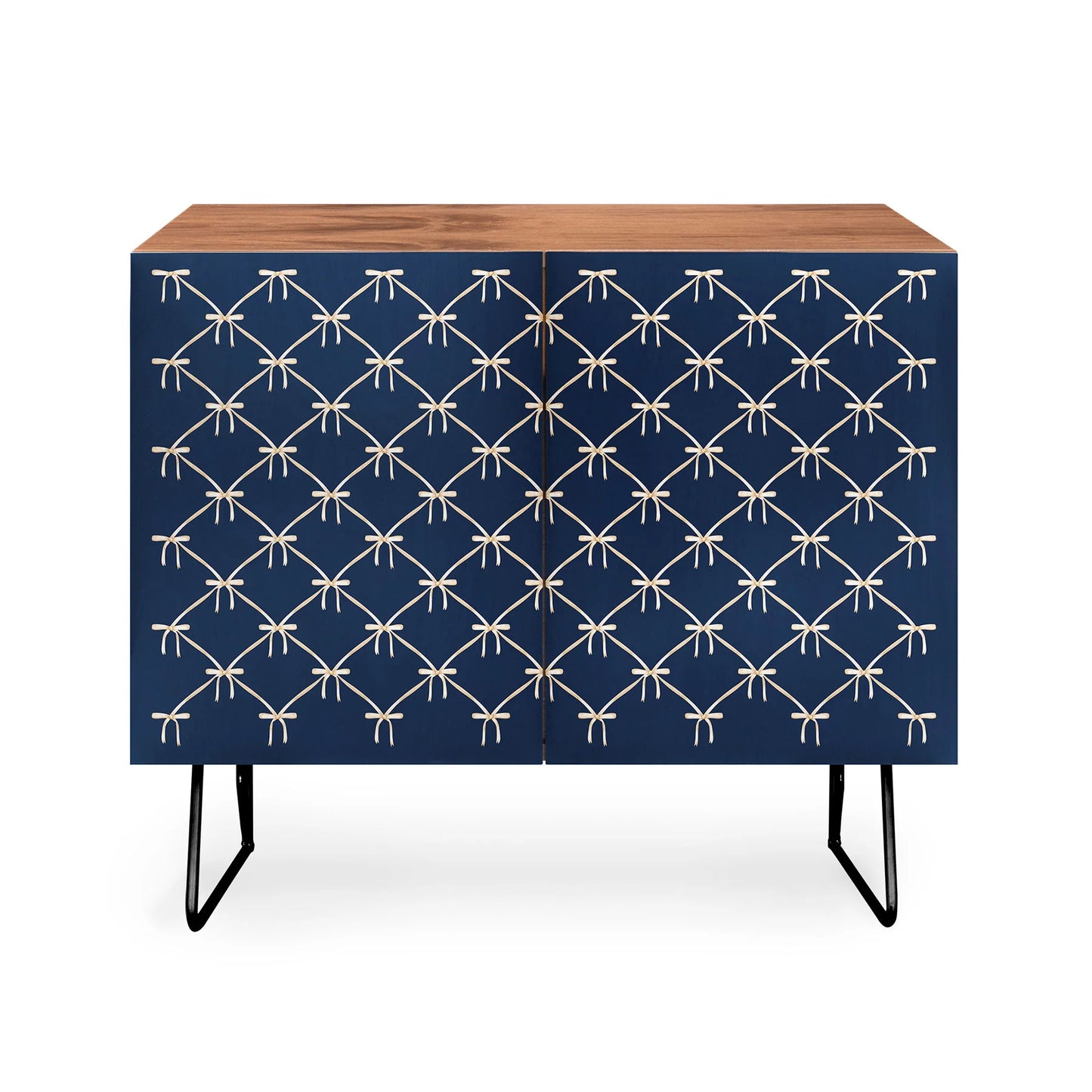 Color poems bows and ribbons blue cabinet credenza