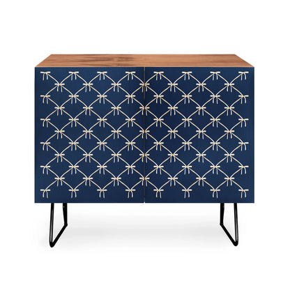 Color poems bows and ribbons blue cabinet credenza