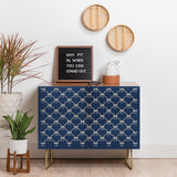 Color poems bows and ribbons blue cabinet credenza