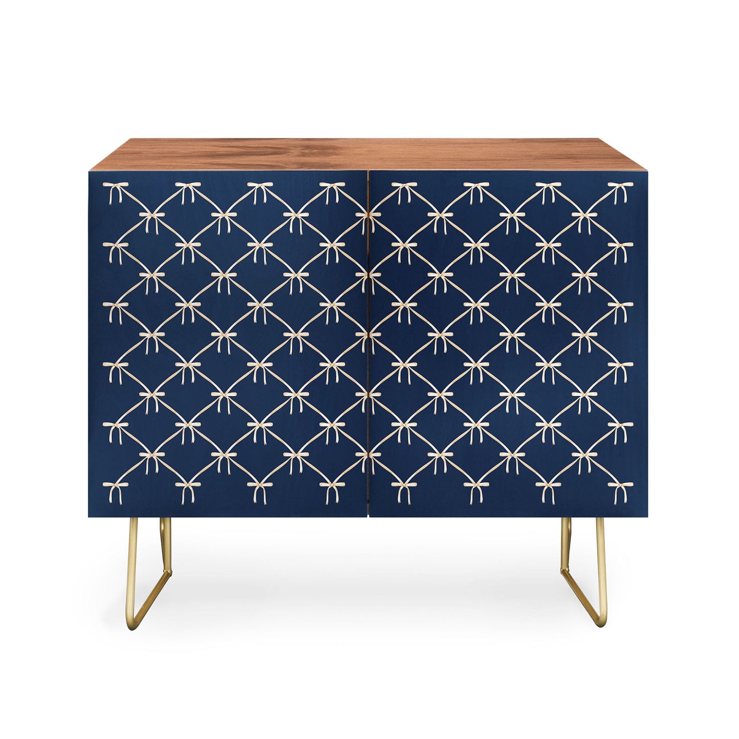 Color poems bows and ribbons blue cabinet credenza