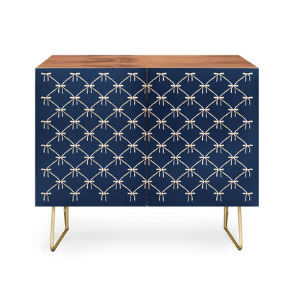 Color poems bows and ribbons blue cabinet credenza