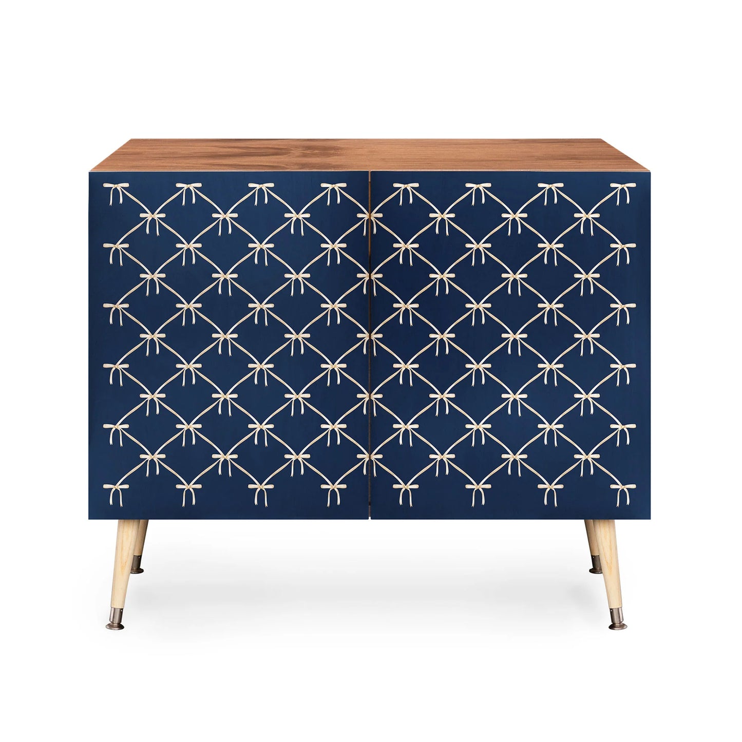 Color poems bows and ribbons blue cabinet credenza