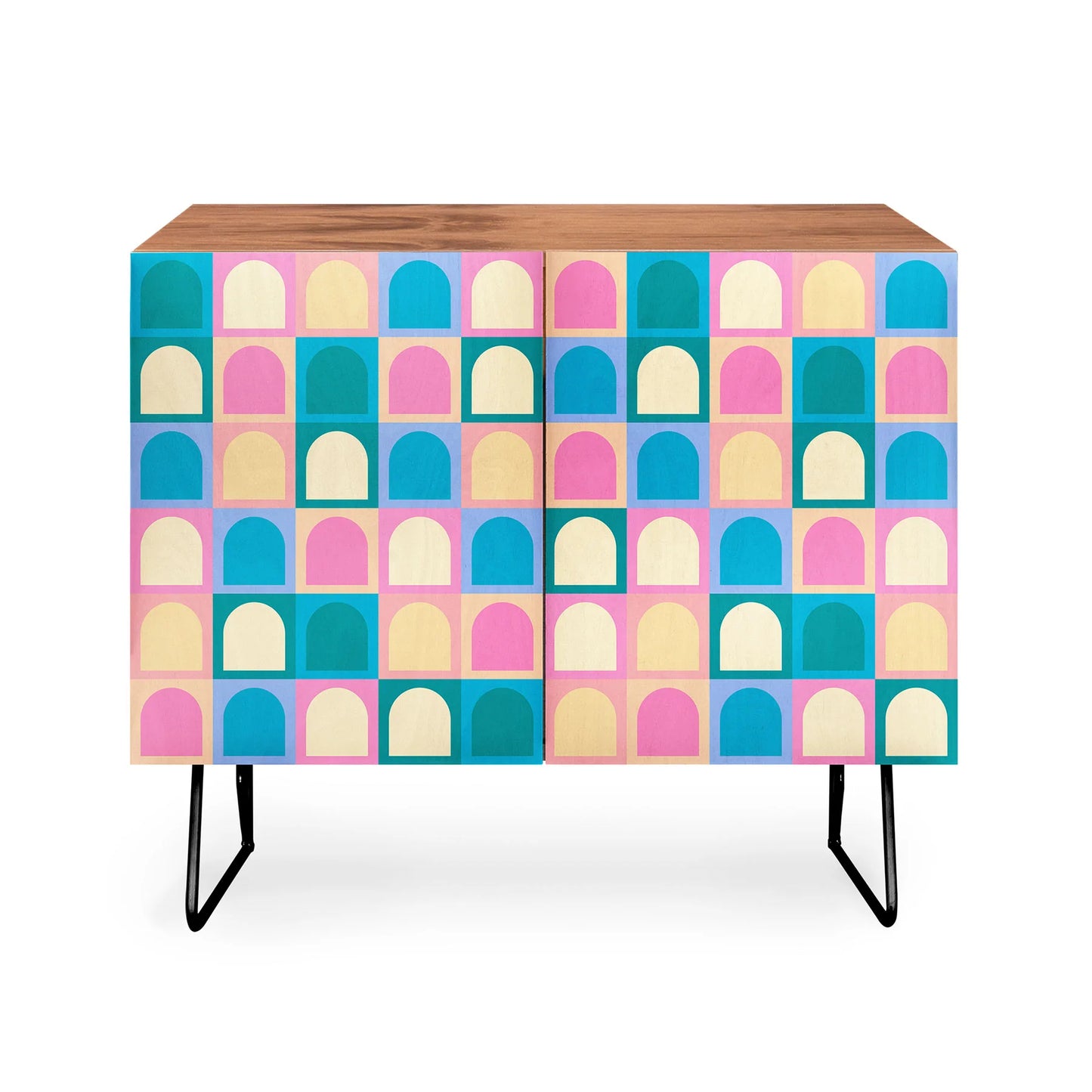 Color poems checker arches tones cabinet credenza