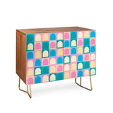 Color poems checker arches tones cabinet credenza
