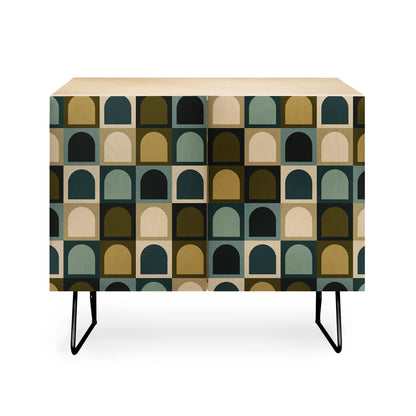 Color poems checker earthy tones cabinet credenza