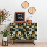 Color poems checker earthy tones cabinet credenza