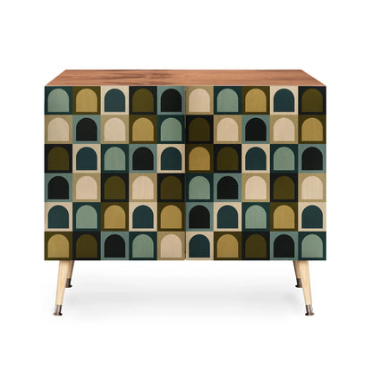Color poems checker earthy tones cabinet credenza