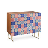 Color poems checker daisies ii blue pink cabinet