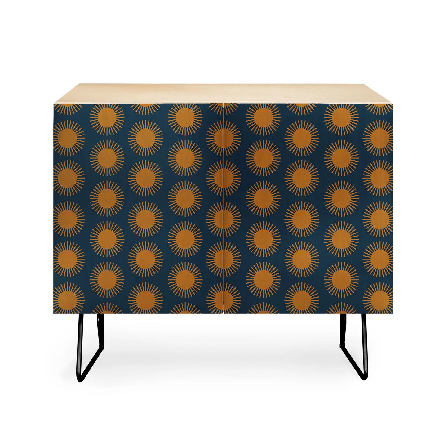 Color poems cheerful sun pattern cabinet credenza