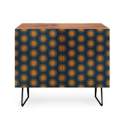 Color poems cheerful sun pattern cabinet credenza
