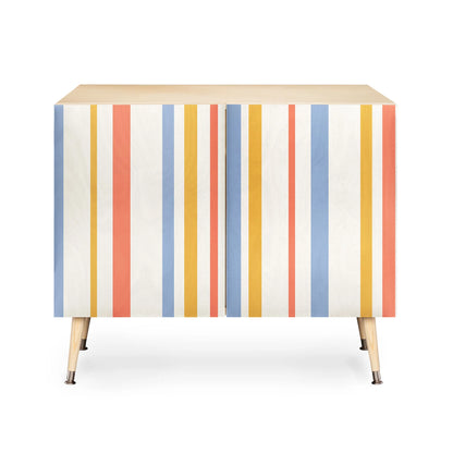 Color poems classic retro stripes iii cabinet credenza