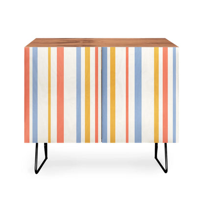 Color poems classic retro stripes iii cabinet credenza