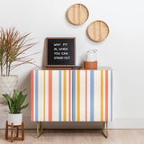 Color poems classic retro stripes iii cabinet credenza