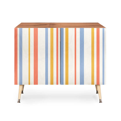 Color poems classic retro stripes iii cabinet credenza