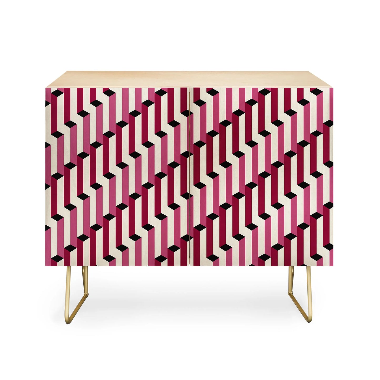 Color poems columns pattern cabinet credenza