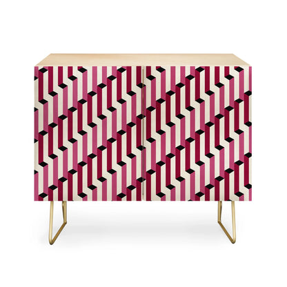 Color poems columns pattern cabinet credenza