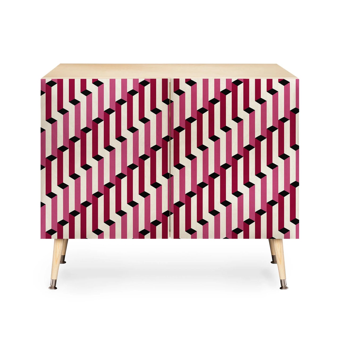Color poems columns pattern cabinet credenza