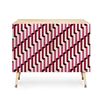 Color poems columns pattern cabinet credenza