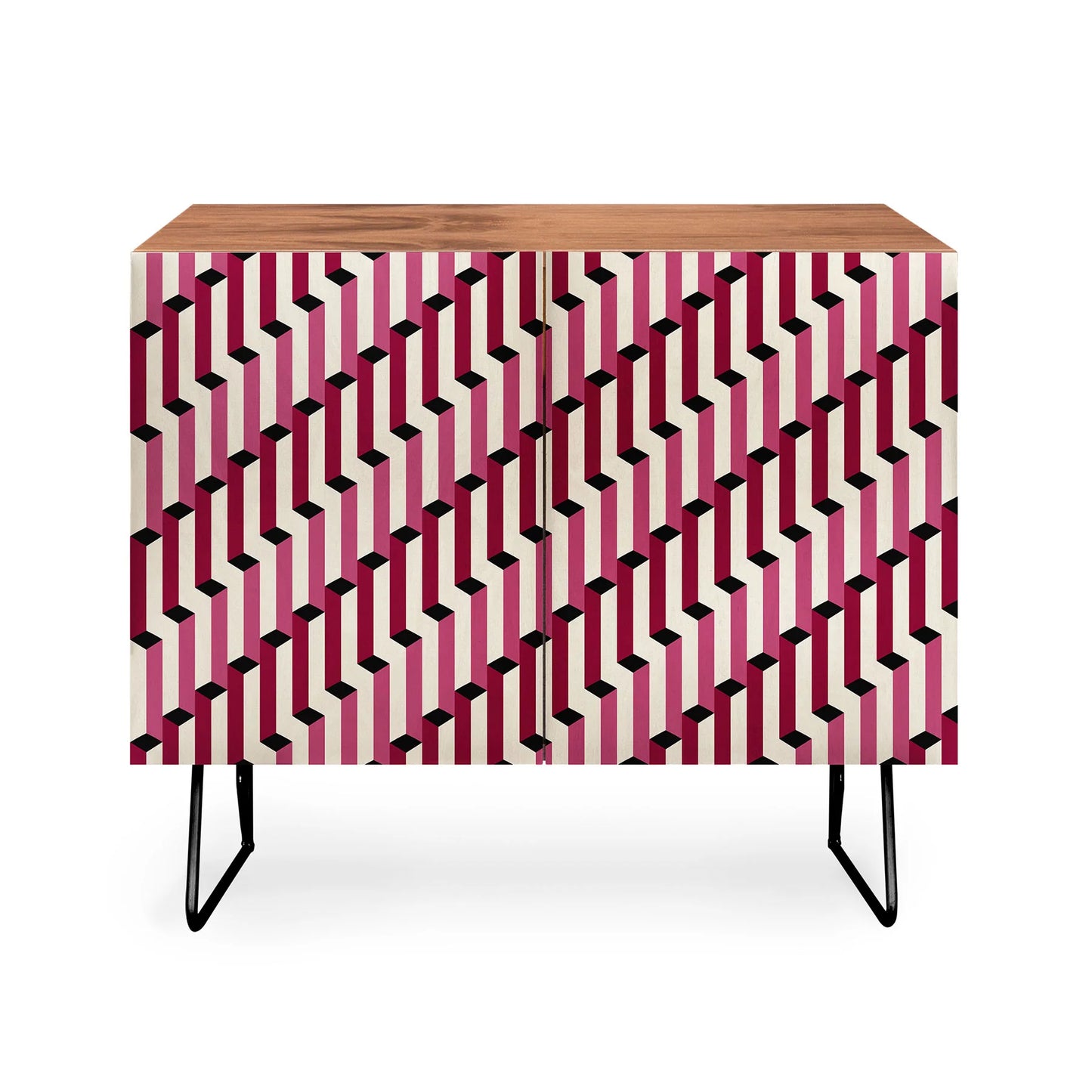 Color poems columns pattern cabinet credenza