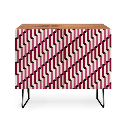 Color poems columns pattern cabinet credenza