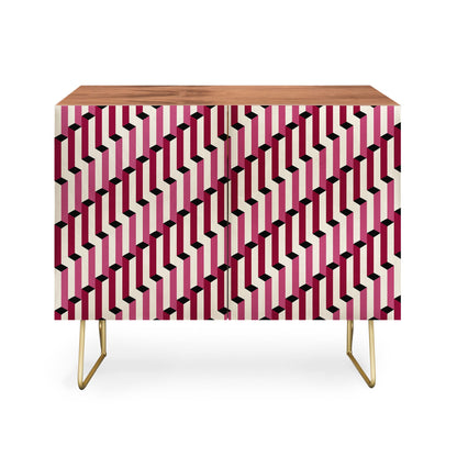 Color poems columns pattern cabinet credenza