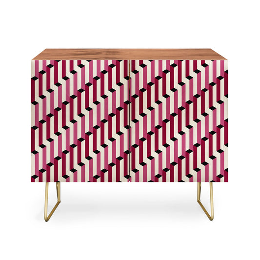 Color poems columns pattern cabinet credenza