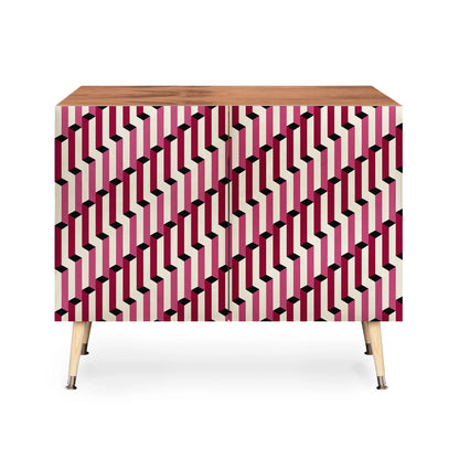Color poems columns pattern cabinet credenza