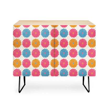 Daisy pattern multicolor ii cabinet credenza