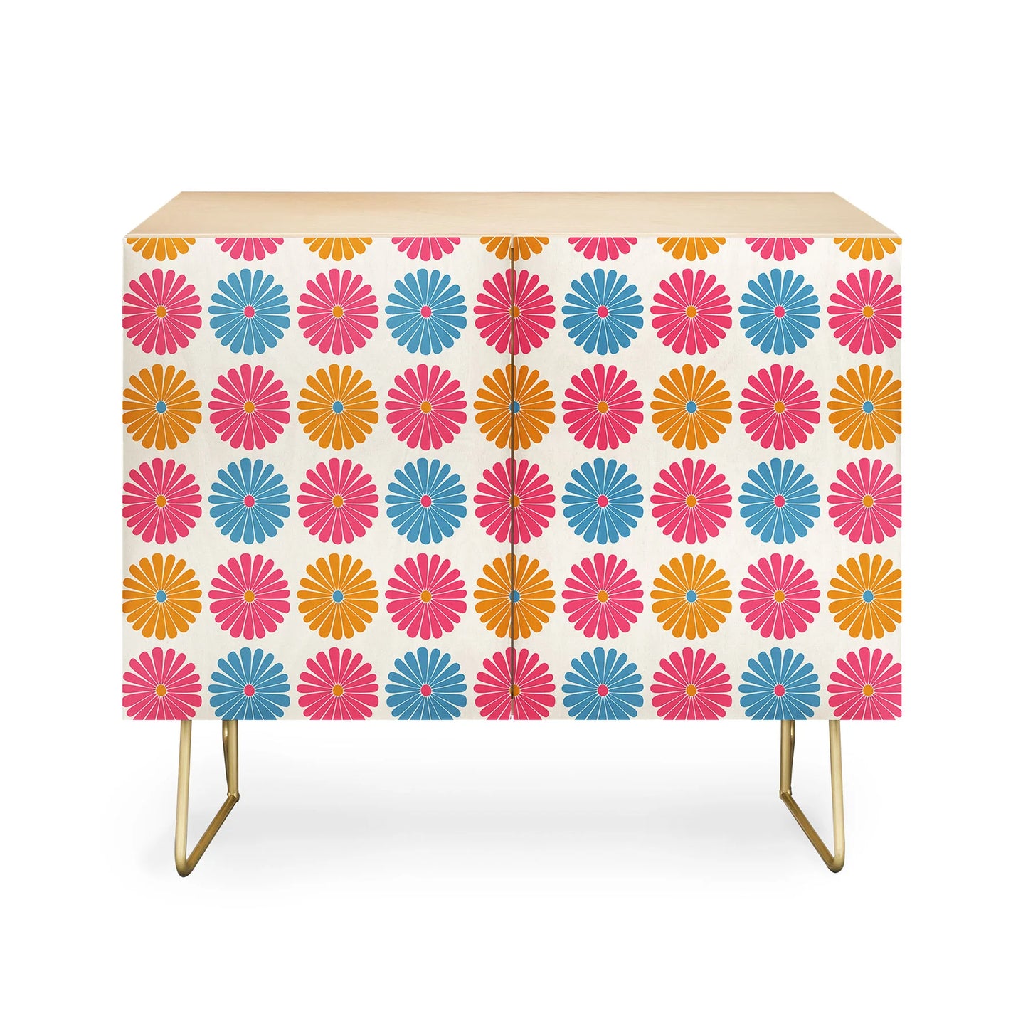 Daisy pattern multicolor ii cabinet credenza
