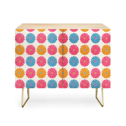 Daisy pattern multicolor ii cabinet credenza