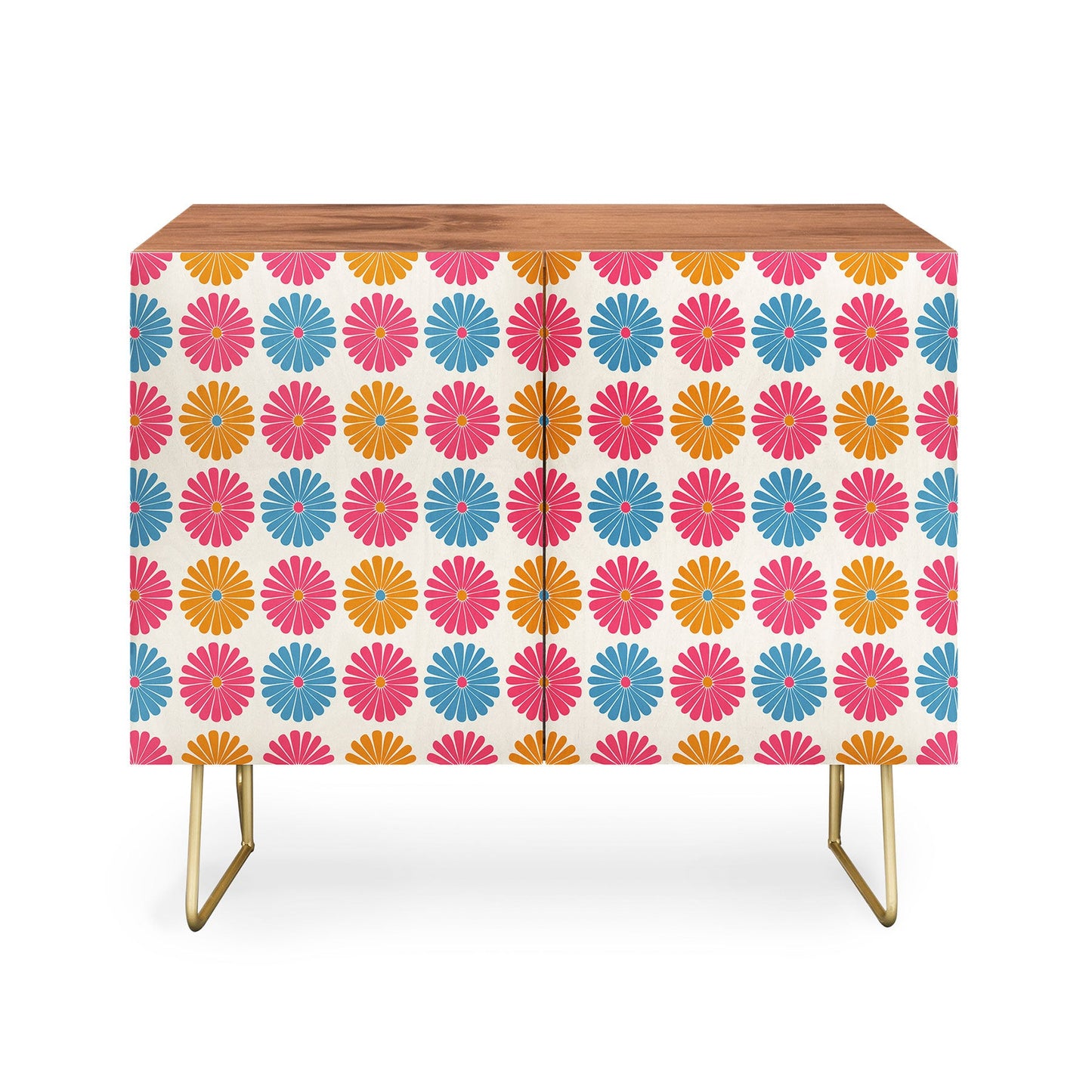 Daisy pattern multicolor ii cabinet credenza
