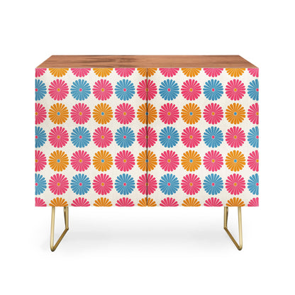 Daisy pattern multicolor ii cabinet credenza