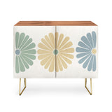 Color poems retro daisy multicolor sideboard cabinet  credenza