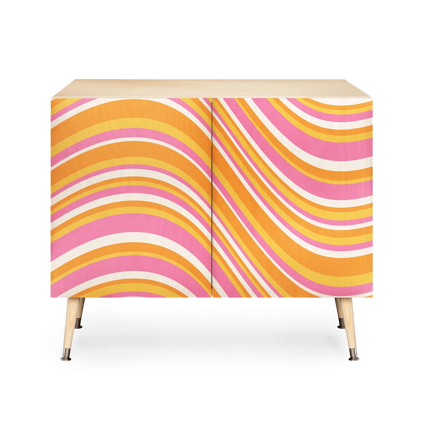 Color poems wavy retro stripes iii cabinet credenza