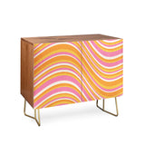 Color poems wavy retro stripes iii cabinet credenza