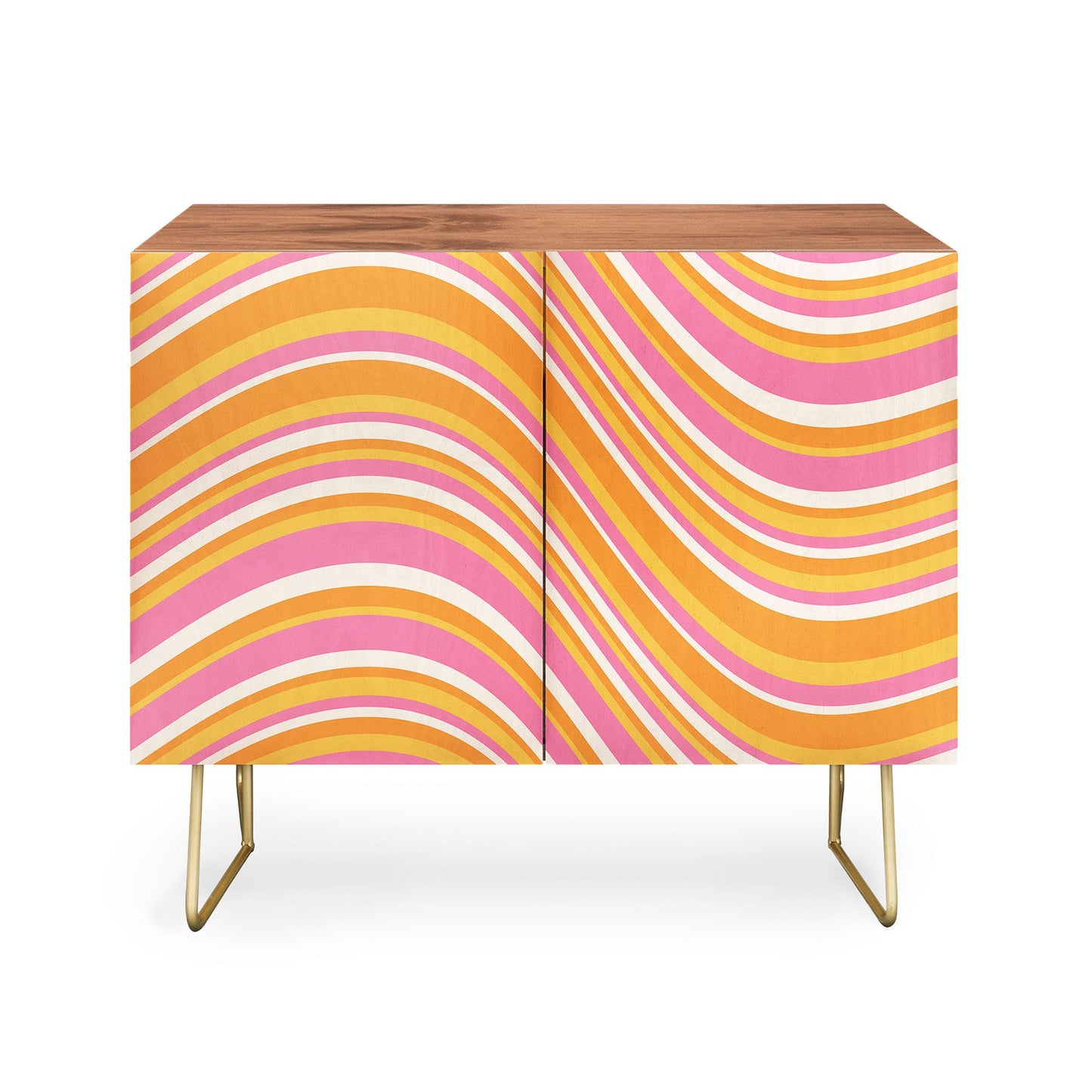 Color poems wavy retro stripes iii cabinet credenza