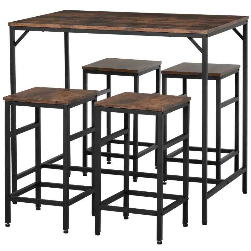 HOMCOM 5-Piece Industrial Dining Table Set