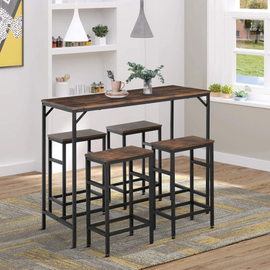 HOMCOM 5-Piece Industrial Dining Table Set