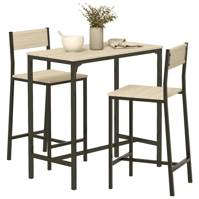 HOMCOM 3 Piece Bar Table and Chairs