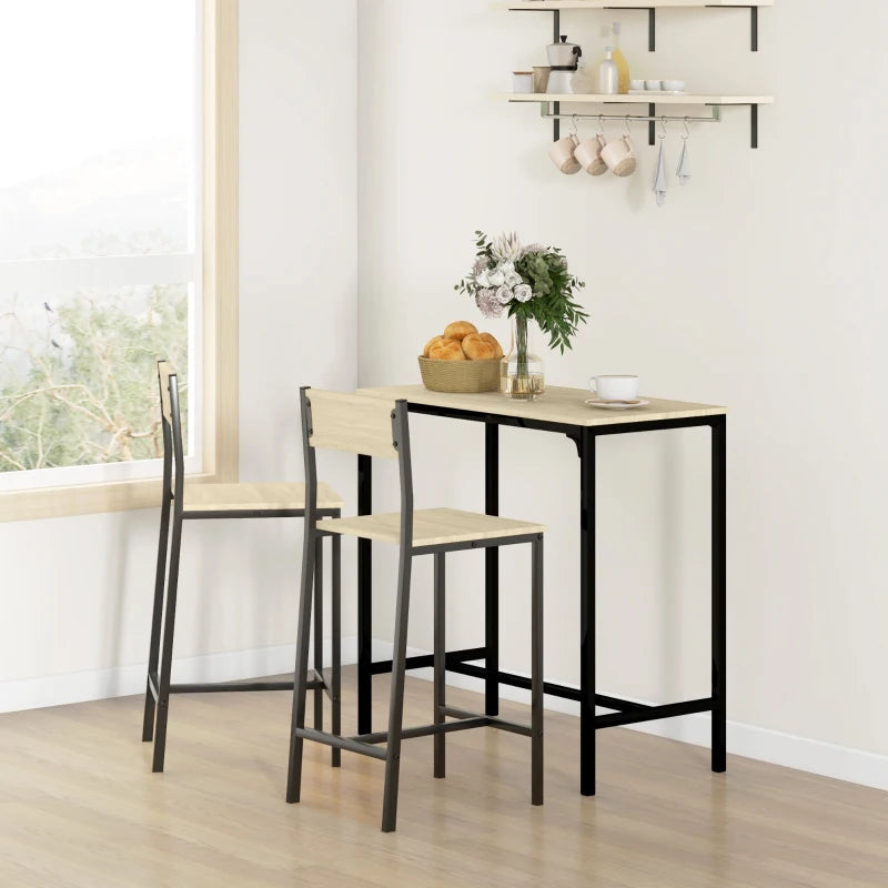 HOMCOM 3 Piece Bar Table and Chairs