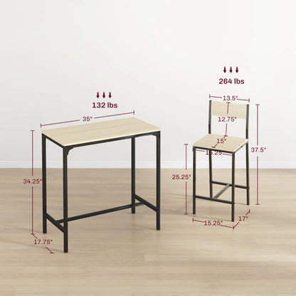 HOMCOM 3 Piece Bar Table and Chairs