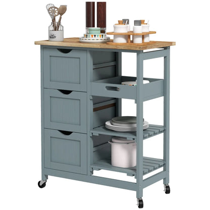 HOMCOM Rolling Kitchen Cart