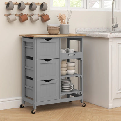 HOMCOM Rolling Kitchen Cart
