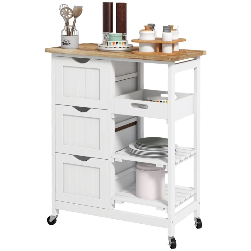 HOMCOM Rolling Kitchen Cart