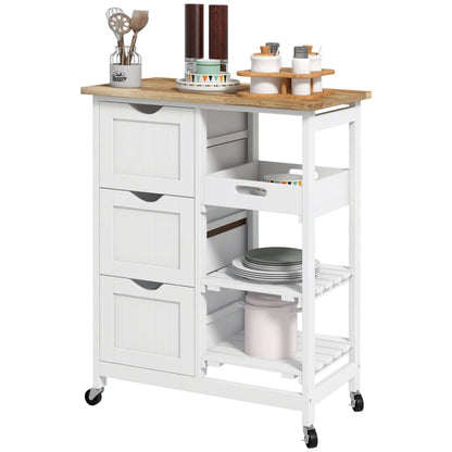 HOMCOM Rolling Kitchen Cart