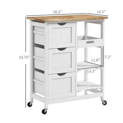 HOMCOM Rolling Kitchen Cart