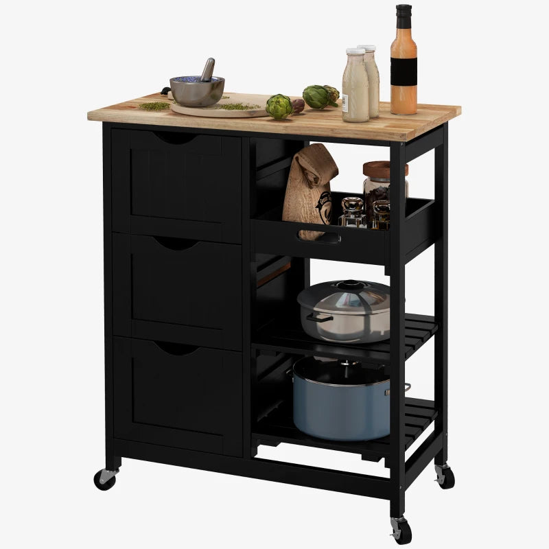 HOMCOM Rolling Kitchen Cart