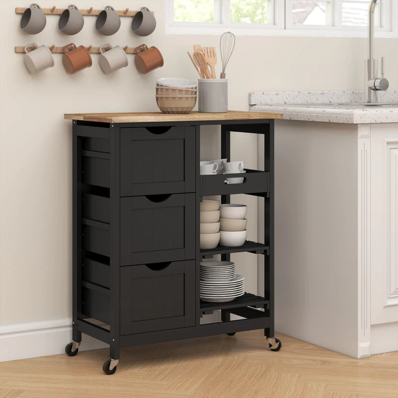 HOMCOM Rolling Kitchen Cart